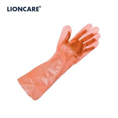 LIONCARE® polietileno vienkartinės pirštinės ilgomis rankovėmis